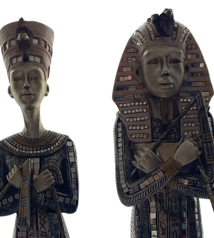 Pair of Large 51cm Tutankhamun Figurines - The Leonardo Collection - Vintage Resin - Discounted