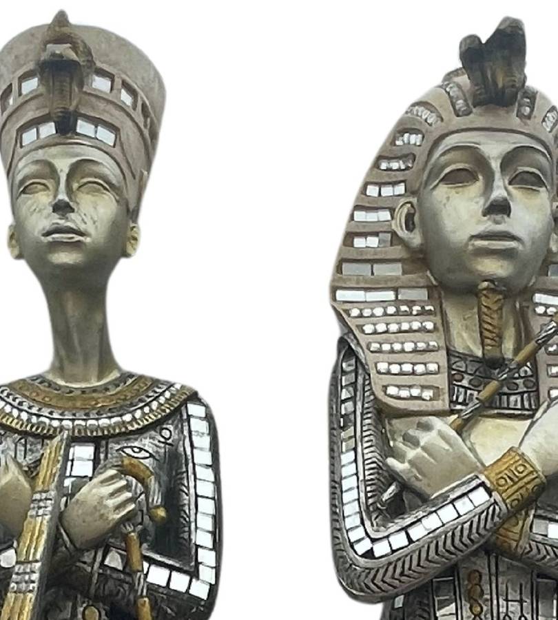 Pair of Large 51cm Tutankhamun Figurines - The Leonardo Collection - Vintage Resin - Discounted