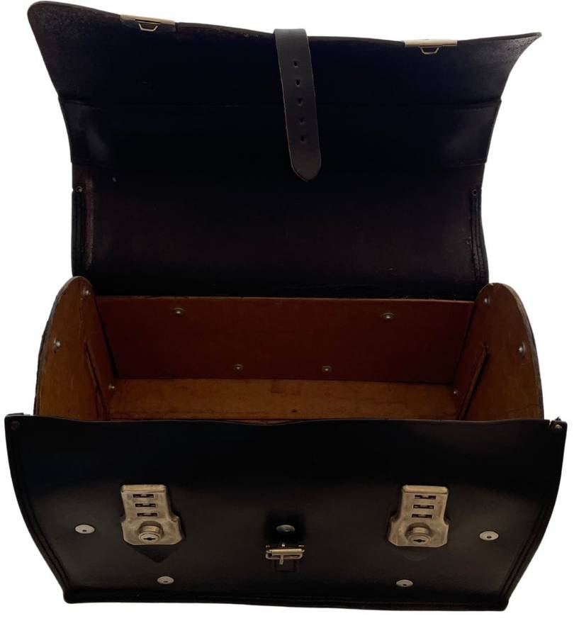 Reduced ! Vintage Genuine leather SA Rugby Bag with Terence Name, Springbok, and Protea Marks