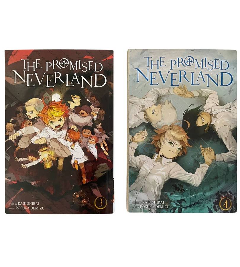 Set of 2 The Promised Neverland Manga Books (Vol. 3 & 4) by Kaiu Shirai and Posuka Demizu - Like New