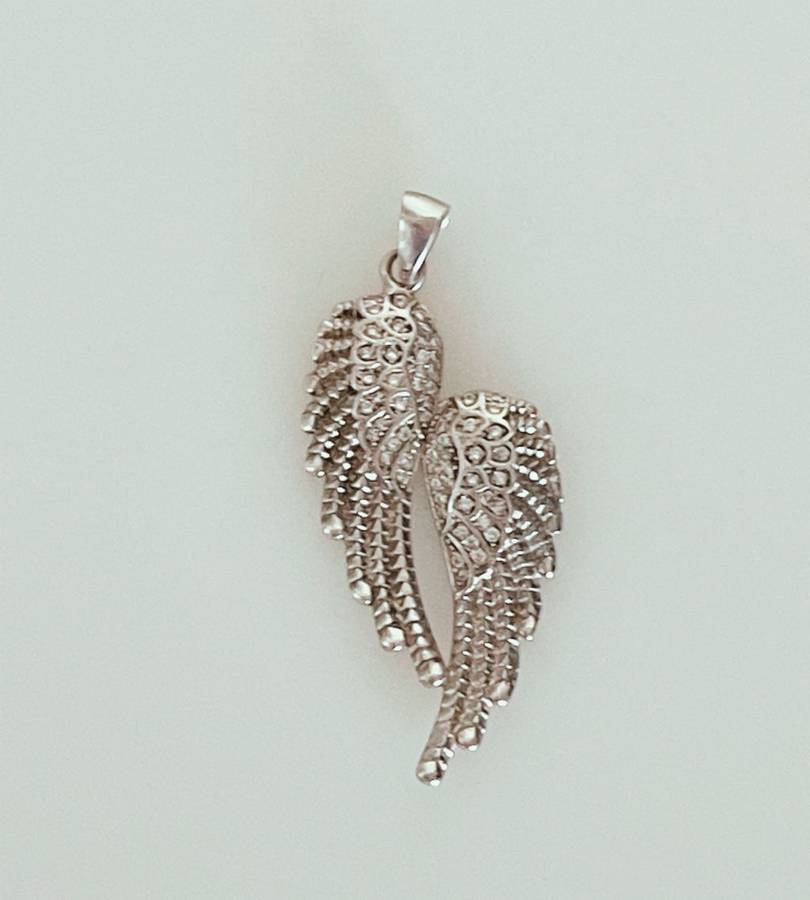 Reserved For Anneke - Genuine 925 Sterling Silver Double Big Angel Wing Pendant - Stunning Detail