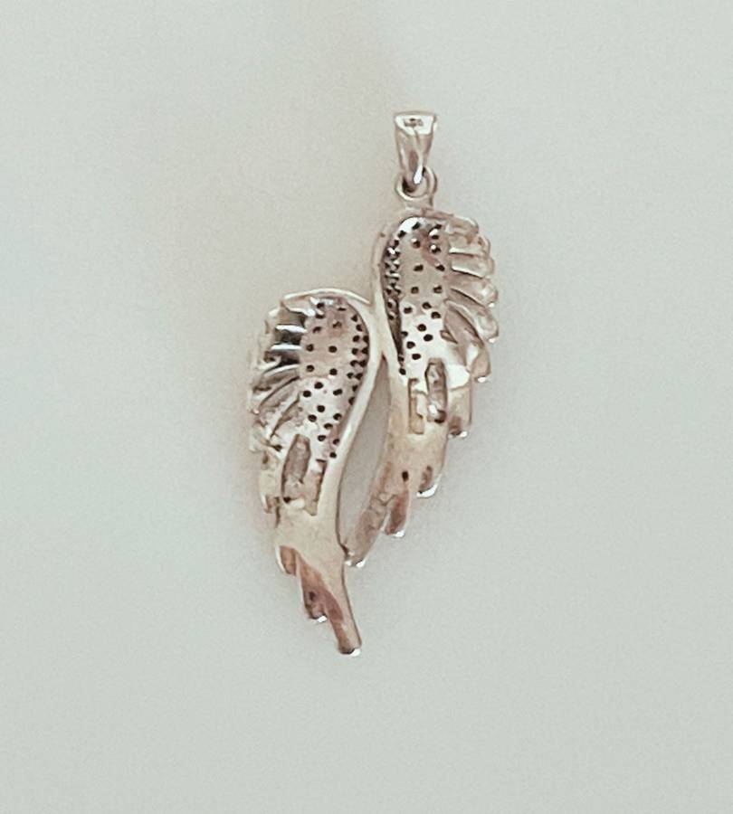 Reserved For Anneke - Genuine 925 Sterling Silver Double Big Angel Wing Pendant - Stunning Detail