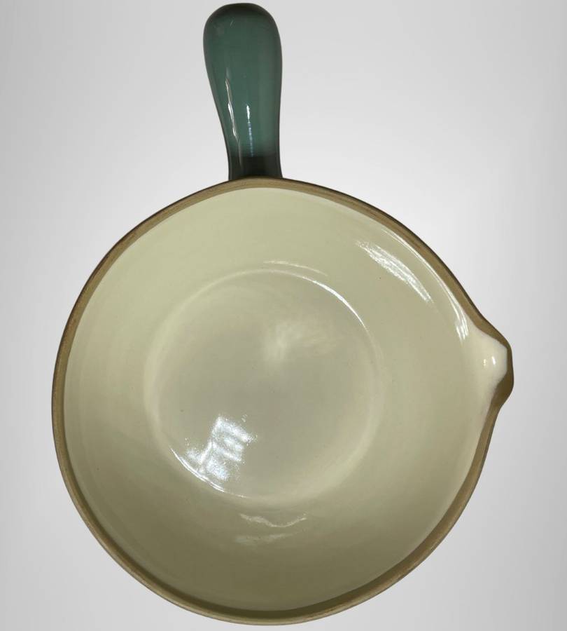 Vintage Denby Stoneware Dark Jade Green 3PT Covered Casserole Dish with Lid and Handle - 1950-1970s