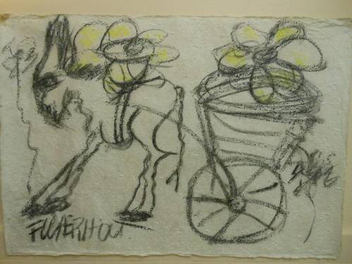 F. Claerhout-Original Charcoal & Pastel, Textured Paper, Valuation Certificate, 790x540mm, Unframed