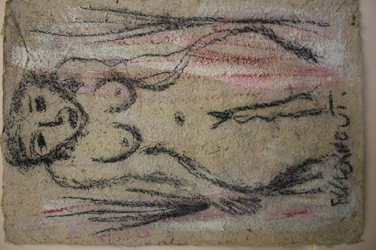 Claerhout (re-listing), Big size, authenticated, 790 x 550mm!!, unframed, charcoal and pastels