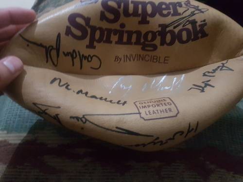 Super Springbok rugby ball signed