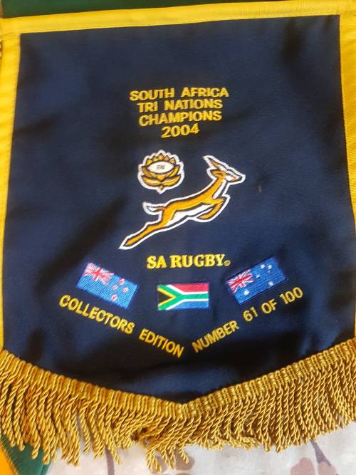 Signed Springbok training jersey and pennant