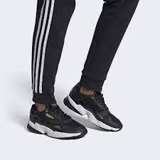 ADIDAS FALCON SHOES WOMANS  -  Black/Gold/White - Size 4  UK to 8 UK