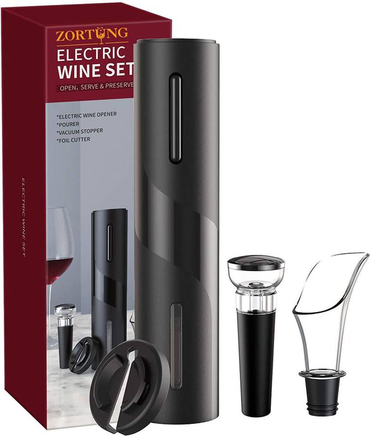 Battery Operated 4-in-1 Electric Wine Opener Set- Open, Serve & Preserve