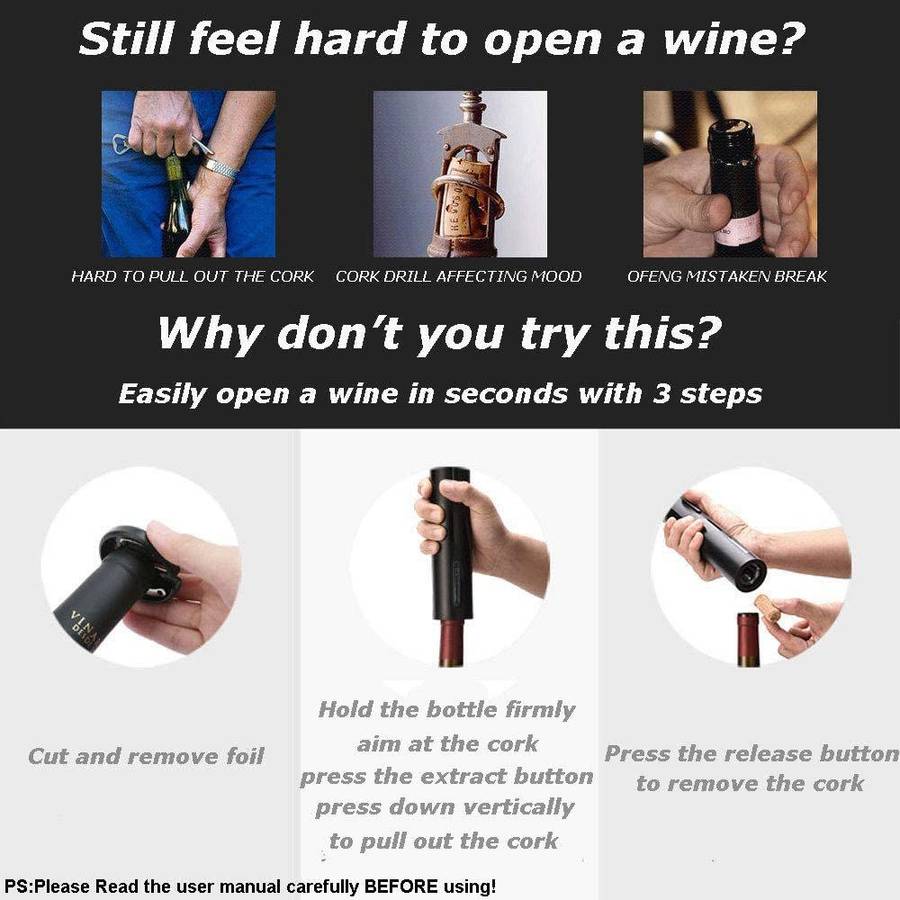 Battery Operated 4-in-1 Electric Wine Opener Set- Open, Serve & Preserve
