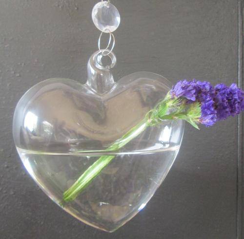 Beautiful Glass Hanging Orbs- Heart Shaped