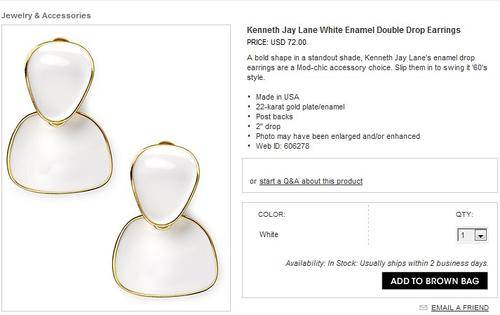 Kenneth Jay Lane double drop earrings.