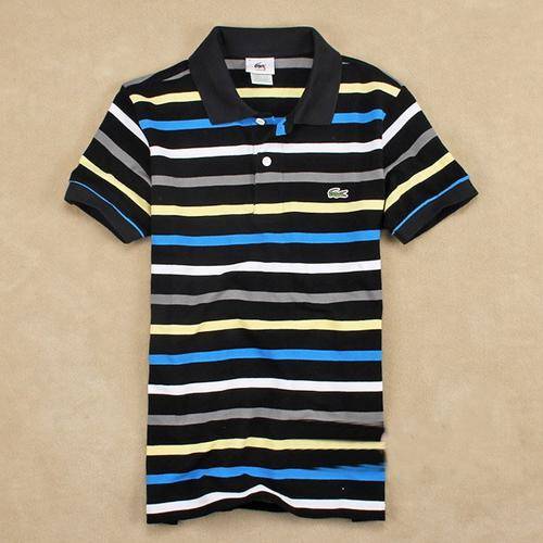 Lacoste men's classic stripe POLO short sleeves breathable cotton.