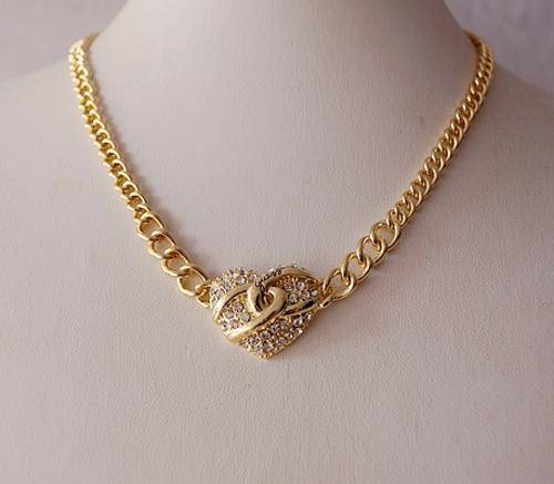 Original Guess full rhinestone necklace jewelry fine love silver or gold