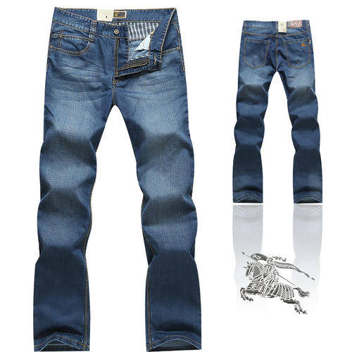 Business Men's thin cotton Burberry luxury home straight cut jeans.