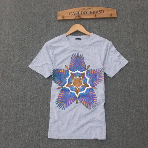 Brand new MARCELO BURLON high-end men cotton round neck short-sleeved T-shirt.