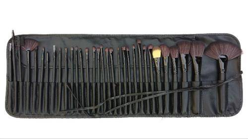 32 PCS Makeup Brush Cosmetic Black Make-up Brushes & Set Kit Case Pouch Bag