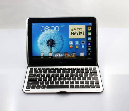 Aluminum Bluetooth Keyboard Case with Stand for Samsung Galaxy Note 10.1 N8000