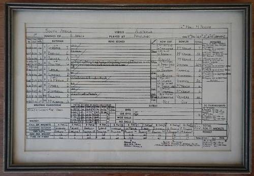 Score card of 1967 cricket test SA v Australia and some old pictures