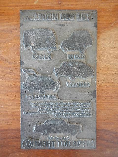 Rare printing plates of VW advert c.1968 (1 of 2)