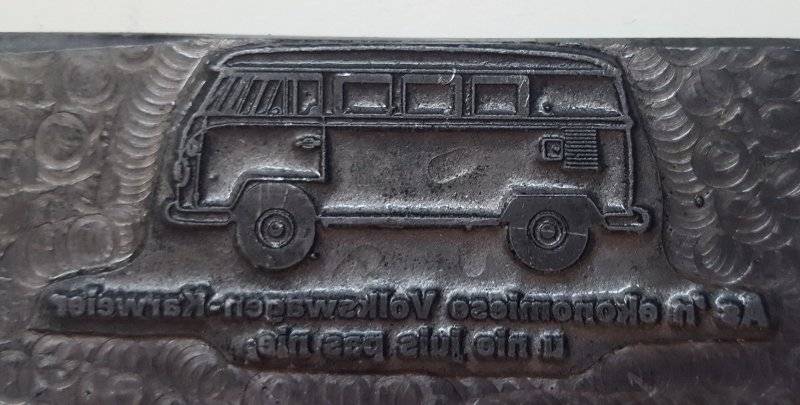 Rare printing plates of VW Kombi advert (2 of 2)