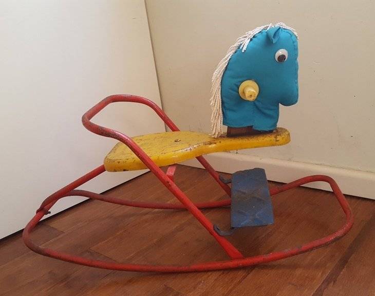 Vintage metal rocking horse