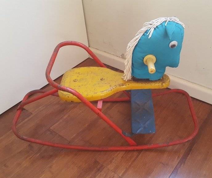 Vintage metal rocking horse