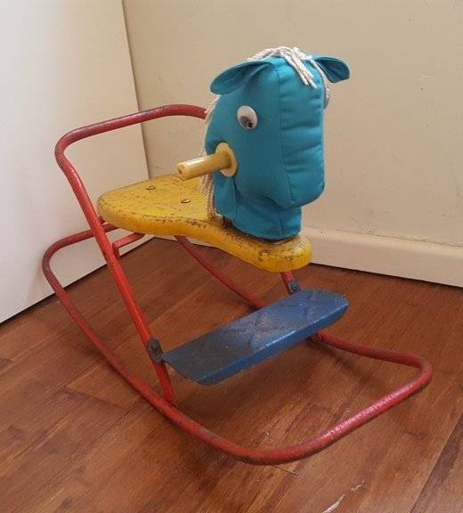 Vintage metal rocking horse