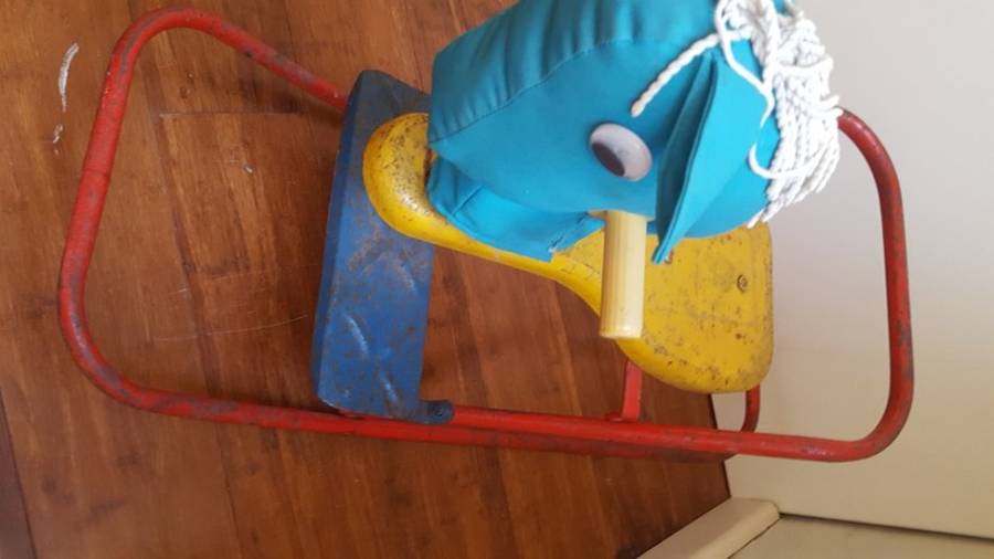 Vintage metal rocking horse