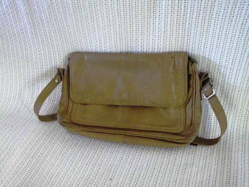 Genuine leather brown handbag