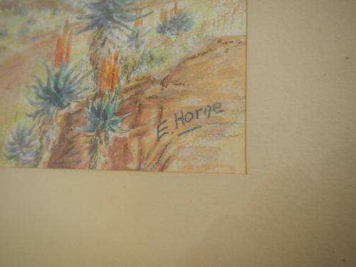 Artist's signature, E Horne