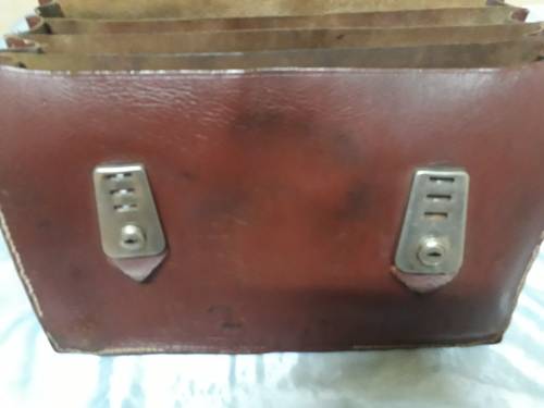 Vintage Genuine Leather briefcase with badge