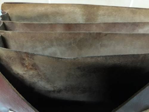 Vintage Genuine Leather briefcase with badge