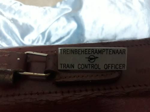 Vintage Genuine Leather briefcase with badge