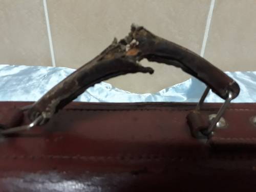 Vintage Genuine Leather briefcase with badge