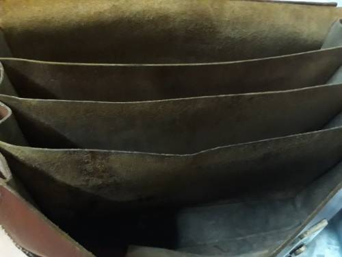 Vintage Genuine Leather briefcase with badge