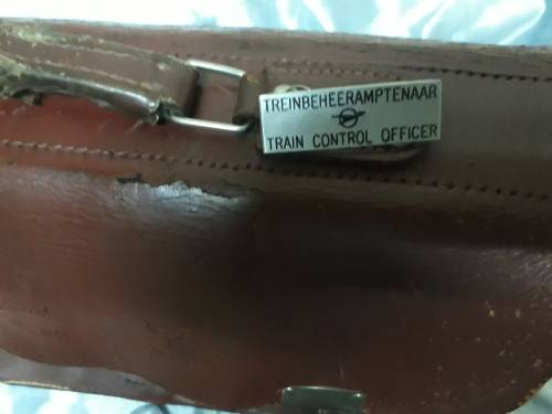 Vintage Genuine Leather briefcase with badge