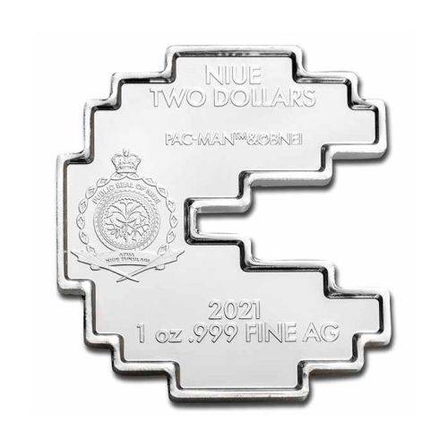 2021 1oz Niue PAC-MAN Shaped .999 Silver BU Coin