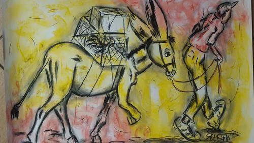 Original Selesho-BIG Bonanza  painting for sale -X LARGE- 860MMX 610MM-VALUED AT R5000