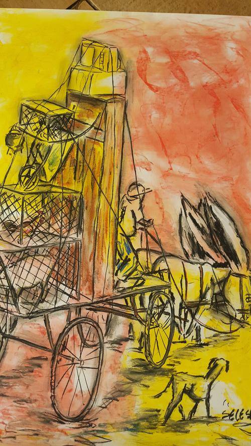 Original Selesho-BIG Bonanza  painting for sale -X LARGE- 860MMX 610MM-VALUED AT R5000