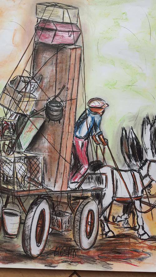 Original Selesho-BIG Bonanza  painting for sale -X LARGE- 860MMX 610MM-VALUED AT R5000