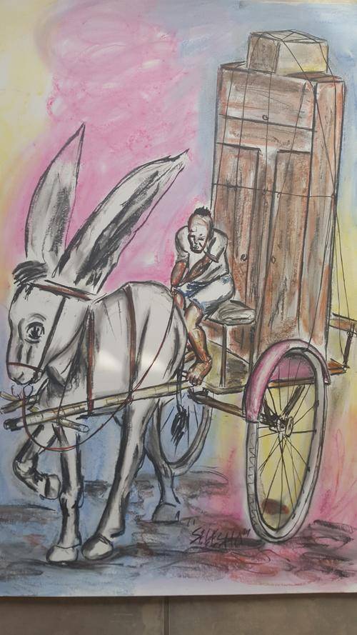 Original Selesho- BIG Painting  -X LARGE- 860MMX 610MM-VALUED AT R5000