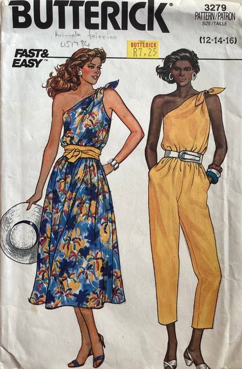 Sewing pattern Butterick 3279, ladies dress & jumpsuit, size 12-16