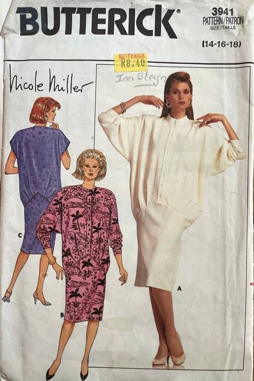 Sewing pattern Butterick 3941, ladies dress, size 14-18