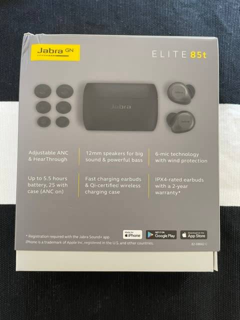 Jabra Elite 85t (Titanium Black) True Wireless ANC Earbuds with HearThrough