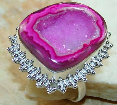 PINK DRUZY 925 SILVER RING
