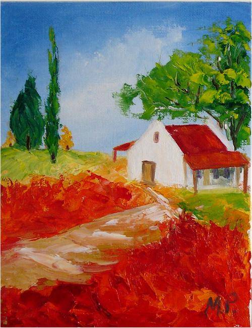 Farmhouse, oil painting by Mary Papas
