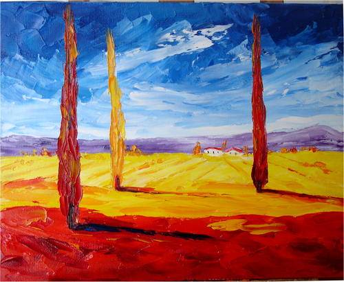 Red Valley,  oil painting by Mary Papas