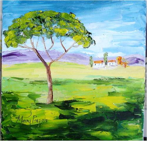 Green Country,  oil painting by Mary Papas