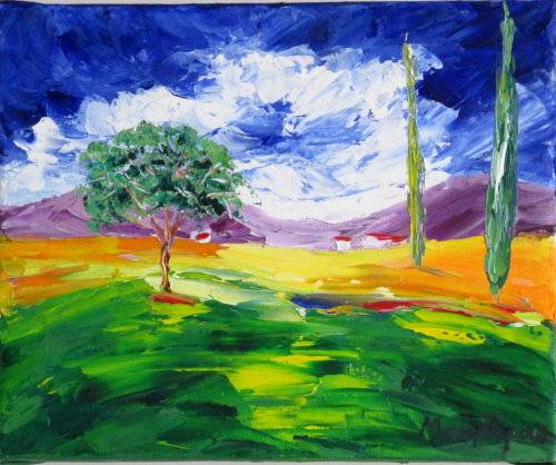 Country 20, oil painting by Mary Papas